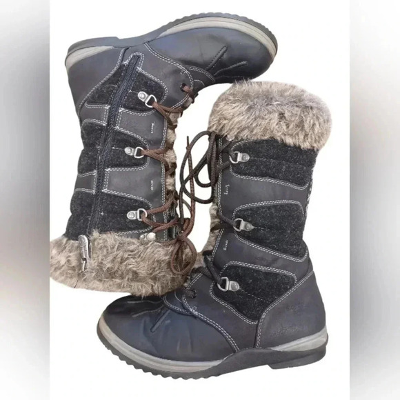 Blondo Sport Black Leather Winter Calf Length Boots Size 9M - Picture 2 of 9